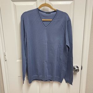 Pal Zileri Blue Wool Vneck Sweater